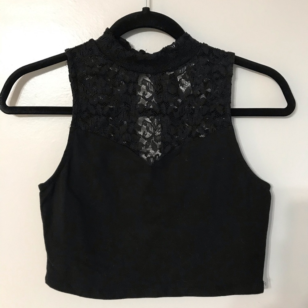 Ambiance Apparel Lace Crop Top